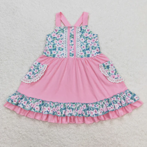 ชุดเดรสเด็กผู้หญิงสไตล์วินเทจลายดอกไม้ แขนกุด ระบายอากาศได้ดี ความยาวระดับเข่า สำหรับฤดูร้อน - Product Image 4