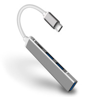 Pour Lenovo Xiaomi Macbook Pro Air PC ordinateurs portables USB 3.0 câble multi-répartiteur Type C USB-C USB 3.0 convertisseur de concentrateur en aluminium 4 ports