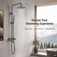 Ensemble de douche mural moderne à poignée unique avec effet pluie, en acier inoxydable 304, système de robinetterie de salle de bain multifonction, eau chaude/froide