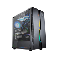 Leory — étui noir pour ordinateur de jeu MSI MAG VAMPIRIC 010, moyenne tour de pc avec ventilateur 1x120mm, synchronisation de lumière mytique