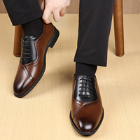 Maining 2025 Chaussures décontractées à lacets en PU pour hommes, chaussures formelles pour hommes, robe de soirée, chaussures de bureau d'affaires Oxford