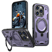 Coque magnétique robuste pour iPhone 16 coque en plastique, protection antichoc pour iPhone 15pro max 16 plus 14 13 coque béquille magnétique