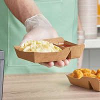 Fast food jetable papier brun à emporter boîte à emporter snack chips poulet pop-corn nuggets de poulet boîte d'emballage à deux compartiments
