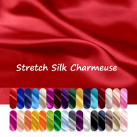 Vente en gros OEM 140cm 100% soie de mûrier naturelle 19mm tissu de soie extensible de qualité Charmeuse brillant doux matériel de robe de nuit