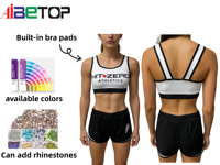 Vêtements de danse et de cheerleading pour compétition et entraînement, personnalisés en gros, avec impression de logo et strass intégrés, design gratuit.