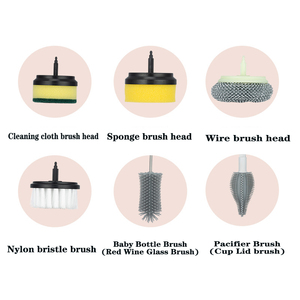 Cepillo de limpieza eléctrico <span class=keywords><strong>recargable</strong></span> automático Sunshine, fregador giratorio de cocina, Material de tela de plástico, uso seguro para bebés, coche diseñado - Product Image 5