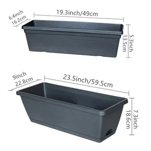 Maceta Larga Ecológica de Plástico <span class=keywords><strong>con</strong></span> Orificios de Drenaje para Cultivo de Vegetales Moderno en Interiores/Exteriores y Balcones - Product Image 5