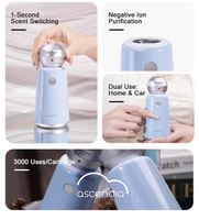 Diffuseur d'huiles essentielles ultrasonique, mini humidificateur d'aromathérapie, métal, contrôle tactile, 35 dB de bruit, avec fonction de minuterie