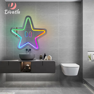Divatla personalizzato personalizzato stella specchio al Neon con luce a Led per la decorazione camera da letto <span class=keywords><strong>di</strong></span> nozze tubo luci al neon - Product Image 2