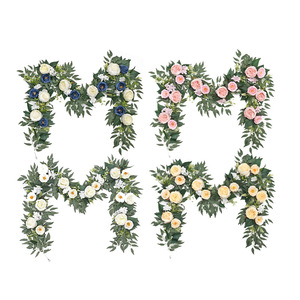 Guirlandes de roses artificielles pour décoration de mariage, 100 cm, 200 cm, fleurs en tissu de soie, décoration murale - Product Image 5