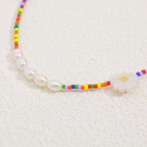 Y2K colorato <span class=keywords><strong>sead</strong></span> bead fiore di perle d'acqua dolce alla moda collane gioielli alla rinfusa estate festa - Product Image 3