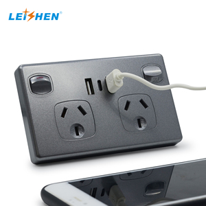 Leishen avustralya standart SAA listelenen USB 2 AC duvar soket 250V/10A avustralya 2 USB-A + tip-c GPO güç noktası 2 anahtarları ile - Product Image 5