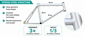 20인치 알루미늄 합금 포크 픽시 산악자전거 스틸 프레임 듀얼 디스크 브레이크 경량 BMX 싱글 스피드 도매 - Product Image 4
