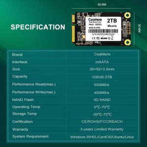 Ổ cứng SSD di động M-Sata 128GB 256GB 512GB 1TB Ổ cứng thể rắn Disco Duro SSD Mini Msata - Product Image 5