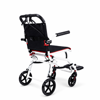 Silla de Ruedas Manual Ultraligera Portátil de 7.7 kg, Plegable, de Aleación de Aluminio, para Viajes y Transporte, con Sistema de Amortiguación, 100 kg