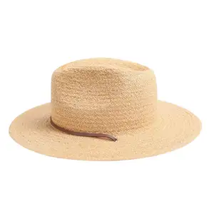 หมวกฟางทรงปานามาสำหรับสตรีหมวกฟางสไตล์โบฮีเมียนสำหรับใส่ในช่วงฤดูร้อน