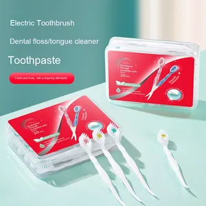 Lot de 20 mini-sets portables : Nouveaux cure-dents à billes éclatantes pour voyage, brosses à dents souples jetables - Product Image 1
