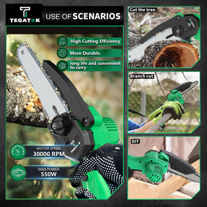 Professional 20V Cordless Chain Saw DIY Grade <b>Power</b> <b>Tools</b> for Wood Cutting Local US Warehouse Support Drop Shipping CS-150A 6inc - Product Image 6