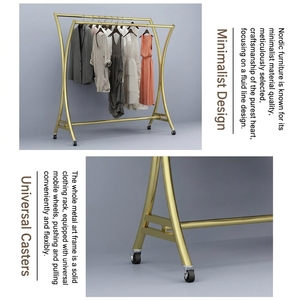 Présentoir d'îlot métallique sur pied, vente directe usine, présentoir double rangée pour magasins <span class=keywords><strong>de</strong></span> vêtements - Product Image 5