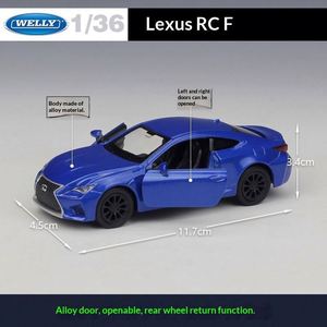 WELLY 1:36 Diecast Lexus RC F Simulation Alloy Model Car Pull Back Toy for Kids Collectible Gift Wholesale - Product Image 2