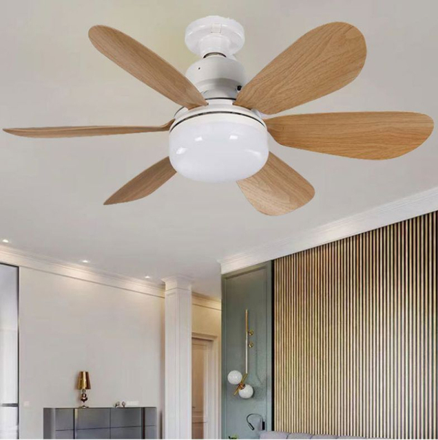 Ceiling Fan with Light Kit with Remote Control 6-blades MDF Fan Light