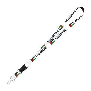 Manufacturer Promotional Bulk Printed Sublimation Logo Custom Palestine <b>Lanyard</b> With Set Item - Product Image 3
