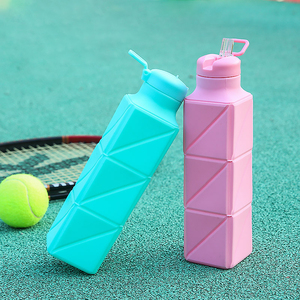 Gấp cốc nước du lịch ngoài trời cắm trại Thể Thao Silicone chịu nhiệt độ cao Kính thiên văn dây co chai phim hoạt hình - Product Image 2