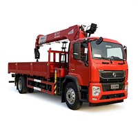 Camion grue professionnel 4x2 LHD, moteur Euro 6 de 240 CV, grue télescopique de 8 tonnes avec bras à 4 sections pour travaux de construction