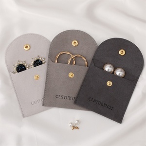 Pochette à bijoux en microfibre PUPPYSEW, 8*8cm, sac à bouton pour emballage de bijoux, pochettes à bijoux personnalisées avec logo - Product Image 5