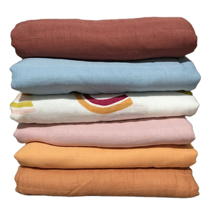 El mejor vendedor en EE. UU. <span class=keywords><strong>Muselina</strong></span> sólidos orgánicos de bambú de bebé de algodón liso arcoiris Swaddle manta abrigo conjunto - Product Image 1