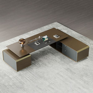 Mesa De Trabajo Modular De Lujo Escritorio De Oficina <span class=keywords><strong>Muebles</strong></span> En Forma De L Fuerte Mobiliario Oficina Hogar Ejecutivo Jefe Escritorio De Oficina - Product Image 3