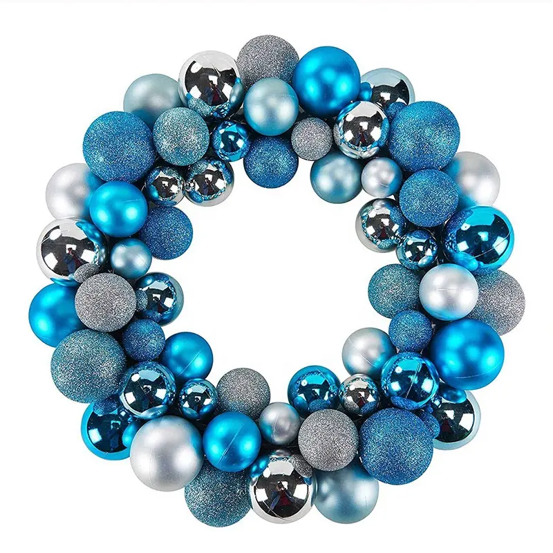 Wholesale summer blue hydrangea silk star shape spring door xmas ball wreath form