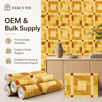 Fancy Fix Jaune Plaid Nouveau Design Imperméable Auto-Adhésif Papier Peint Rouleaux Facile pour la Décoration Intérieure Utilisation Moderne