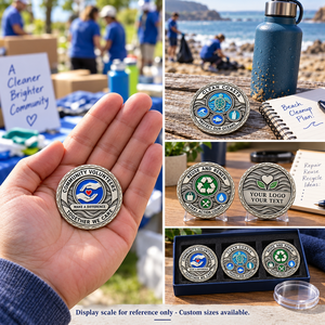 Monedas Conmemorativas Personalizadas para Voluntarios Comunitarios, Eventos de Conservación Oceánica y Reciclaje, OEM ODM - Product Image 2