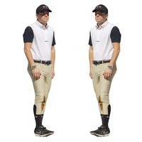 B31 personnalisable messieurs à manches courtes équestre bouton polo séchage rapide poids léger hommes équitation couche de base