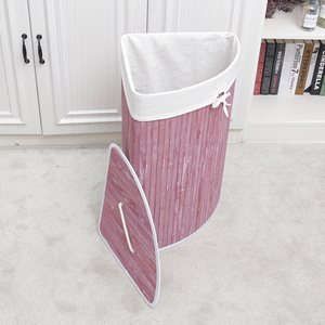 Bamboo Laundry Hamper Storage Baskets <strong>Bins</strong> for Dirty Clothes in Bath Room - Product Image 1