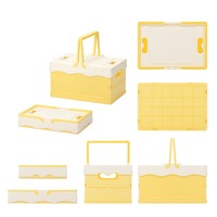 Boîte de rangement pliable pour le camping en plein air, boîte cadeau avec couvercle supérieur et poignée de transport, boîte multifonctionnelle pour le rangement à domicile et les coffrets cadeaux