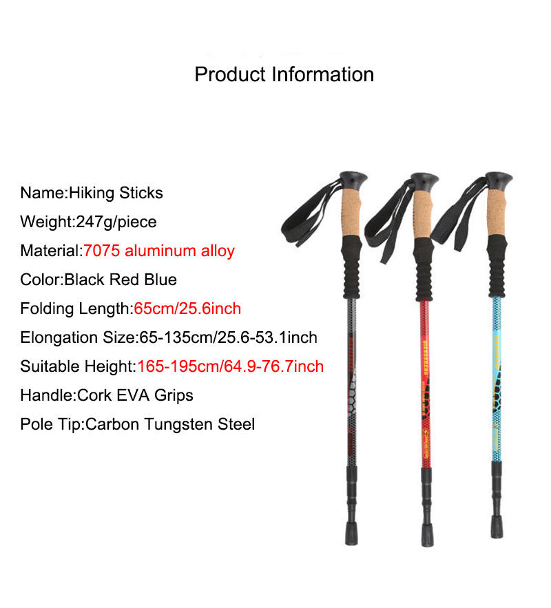 Trekking Poles by Bupala Balance and Anti-Shock Hiking Sticks