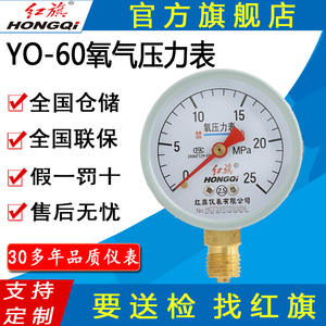 Manomètre de pression d'oxygène HONGQI YO-60 60mm M14*1.5 en laiton, précision de niveau 2.5 pour pipeline de gaz - Product Image 5