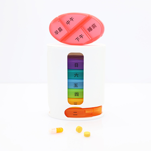 Logo personnalisé langue allemagne anglais russie impression hebdomadaire 7x4 plastique pilule rangement organisateur boîte 28 composants pilule boîte - Product Image 2