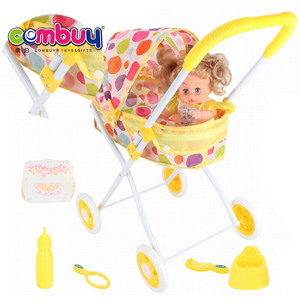 Ferro carrozzina <span class=keywords><strong>passeggino</strong></span> bere acqua pipì <span class=keywords><strong>bambole</strong></span> 12 pollici giocattoli bambola del bambino trolley - Product Image 1