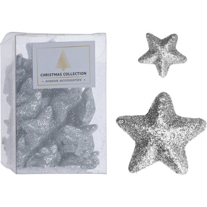 Glitter <b>Star</b> Decorative <b>Lights</b> 15/35mm Silver Color 45 Pieces - Product Image 2