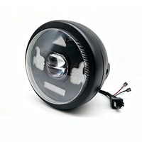 Kit de faros delanteros para motocicleta, forma redonda de 5,75 pulgadas, 4 modos, faro LED H4, luz auxiliar para motocicleta, luz antiniebla