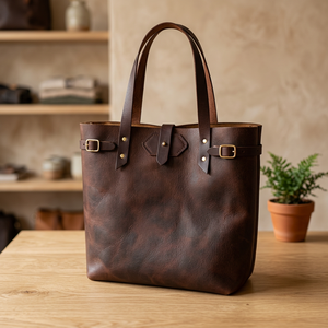 Bolso de Mano de Cuero Genuino para Mujer, de Primera Calidad, Impermeable, Gran Capacidad, Ligero, Plegable, con Cierre de Cremallera Extraíble, Doble - Product Image 2