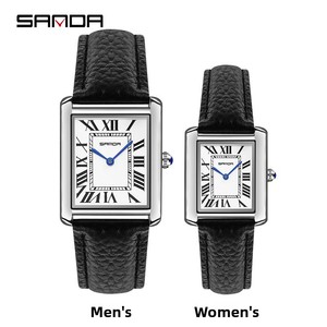 <span class=keywords><strong>Montre</strong></span> classique <span class=keywords><strong>rectangulaire</strong></span> pour <span class=keywords><strong>femme</strong></span> avec fermoir papillon personnalisable, logo tendance, cuir véritable, étanche, mouvement à quartz - Product Image 4