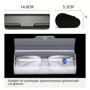 Caja de Almacenamiento de Gafas de Plástico al por Mayor, Estuche Protector Portátil para Gafas de Sol, Estuche Transparente Gris y Negro para Gafas - Product Image 2