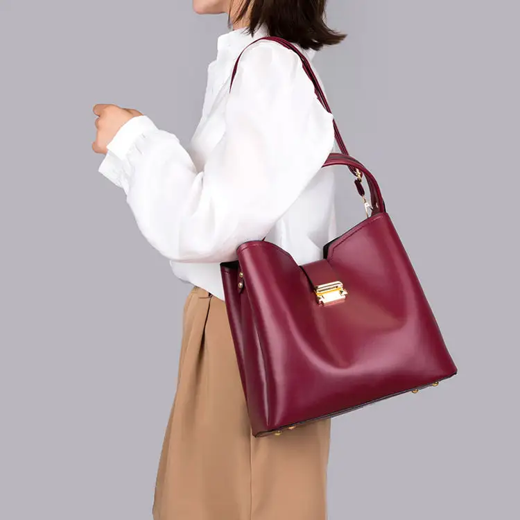 Ensemble de sacs à main en cuir pour femmes, 3 en 1, à la mode, pas cher, grande capacité, vente en gros