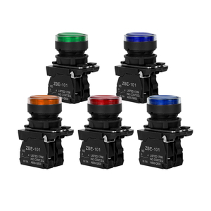 Xb5 chiếu sáng nút nhấn tạm thời chuyển đổi NC không có điện áp 220V 24V Vòng phẳng đầu bắt đầu dừng điện thiết lập lại 22mm zb5 aw3361 - Product Image 1