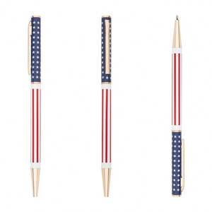 Stylo bille en métal créatif et amusant, populaire avec motif drapeau américain, stylos personnalisés avec logo, vente en gros - Product Image 2