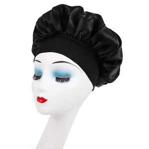 Bonnet de nuit en satin pour femme, large élastique, doux, anti-frisottis, protection pour cheveux bouclés, ajustable, chapeau de beauté - Product Image 6